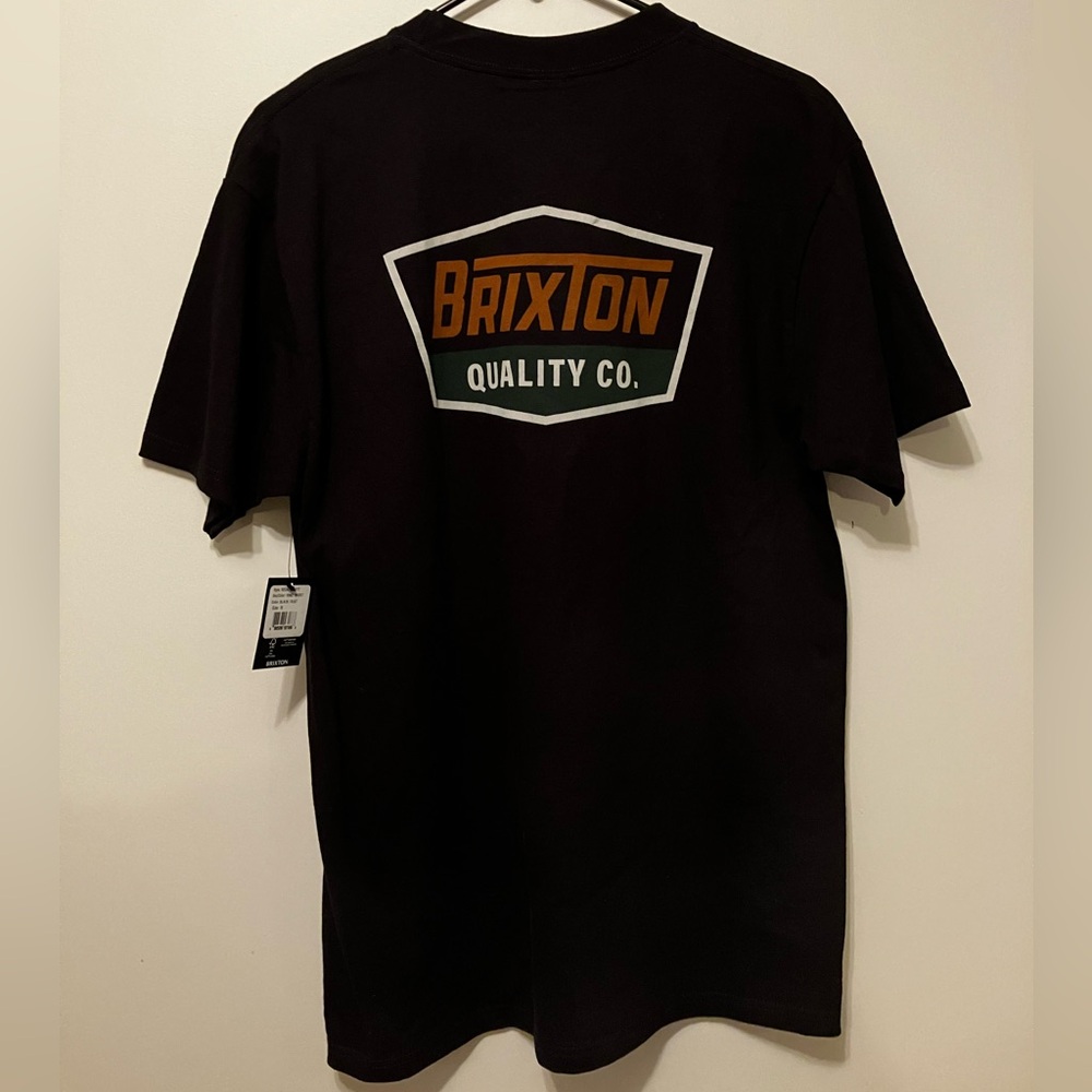 Brixton Black Logo Graphic Men's T-Shirt Size Medium